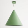24" Isos LED Cone Studio Pendant Light, 320-Fern Green, Fern Green Chevron Cloth Cord