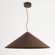 32" Isos LED Cone Studio Pendant Light, 605-Textured Rust, Rust Cloth Cord