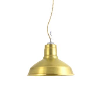 12" Dino Studio Light, 997-Natural Raw Brass, CSGW-Gold & White Cloth Cord