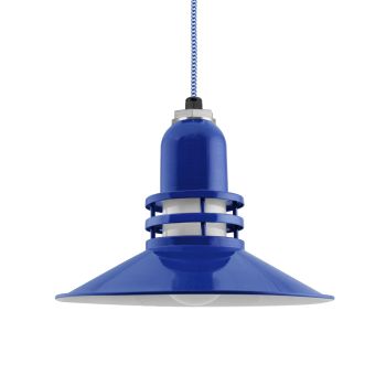 14" Cherokee LED, 700-Royal Blue, FST-Frosted Glass, CSUW-Blue & White Cloth Cord