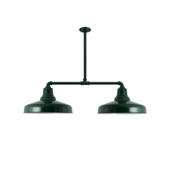 Union 2-Light, 300-Dark Green, 12" Arms, 18" Stem