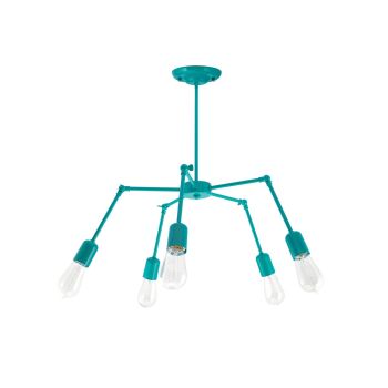 Parson Adjustable Arm Chandelier, 390-Teal, Nostalgic Edison 1890 Era Bulbs