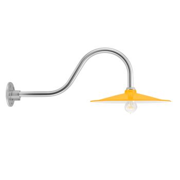 15" Conoco, 570-Sunflower, G22 Gooseneck Arm, 980-Brushed Aluminum, Nostalgic Edison-Style Victorian 40 Watt Light Bulb