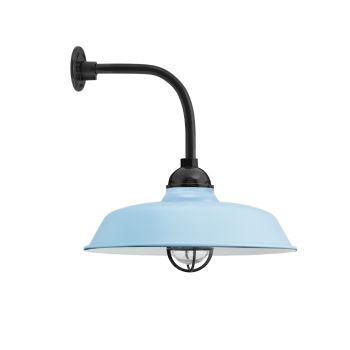 16" Rochester, 715-Delphite, CGG-Standard Cast Guard, 150-Black, RIB-Ribbed Glass, G13 Gooseneck Arm, 150-Black