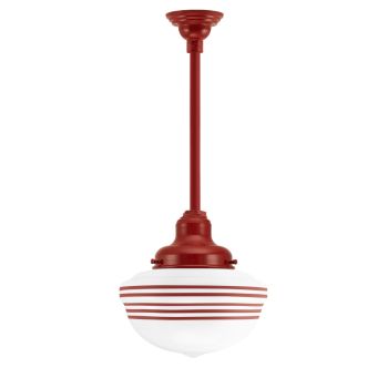 Acorn Stem Mount, 400-Barn Red, Opaque Glass, Five Painted Band, 400-Barn Red