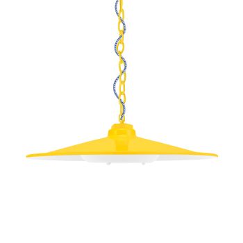 15" Conoco LED, 500-Buttery Yellow, CSUW-Blue & White Cloth Cord, Flat Lens