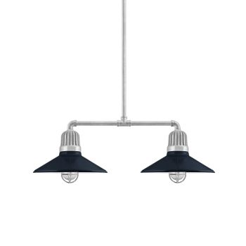 12" Touchdown, 705-Navy, Heat Sink in 975-Galvanized, Mounting in 975-Galvanized, CGG-Standard Cast Guard in 975-Galvanized, RIB-Ribbed Glass