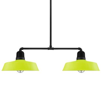 20" Scrimmage, 380-Chartreuse, Heat Sink in 100-Black, 18" Arms & Mounting in 100-Black, WGG-Wire Guard in 100-Black, CLR-Clear Glass