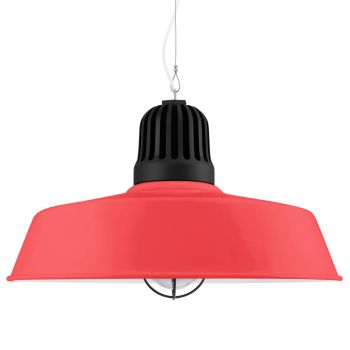20" Scrimmage, 470-Watermelon, Heat Sink in 105-Textured Black, SWH-Standard White Cord, WGG-Wire Guard in 100-Black, CLR-Clear Glass