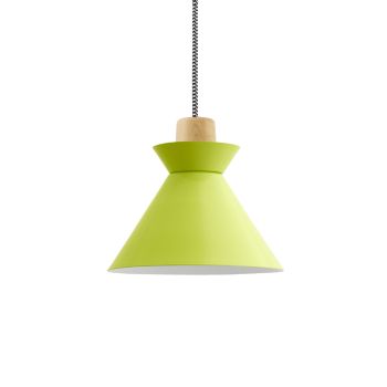 10" Manhattan LED, 380-Chartreuse, Ash Wood, CSBW-Black & White Cloth Cord