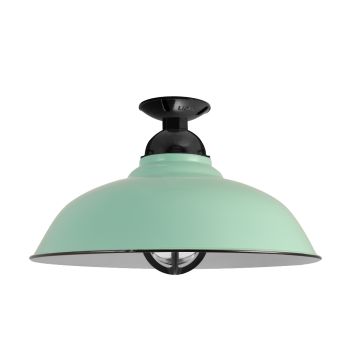 18" Chicago, 355-Porcelain Jadite, Mounting in 150-Black, TGG-Heavy Duty Cast Guard, 150-Black, RIB-Ribbed Glass
