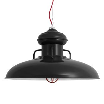 30" Laramie Nautical LED, 100-Black, CGG-Standard Cast Guard, 400-Barn Red, CLR-Clear Glass, CSR-Red Cloth Cord