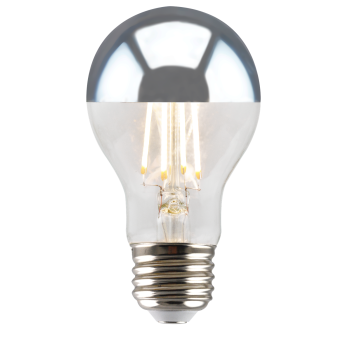 LED Silver Bowl A19 700 Lumen Bulb   - On