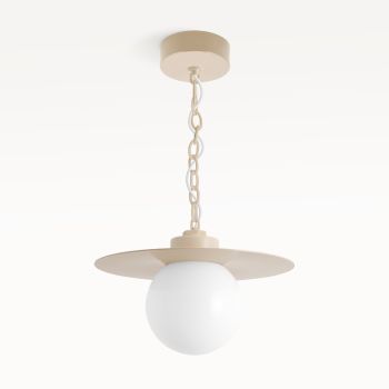 16" Cassidy LED Globe Chain Pendant, 630-Beige, Standard White Cord