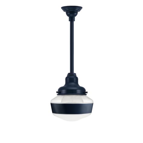 Primary Schoolhouse Stem Mount, 705-Navy, Small Clear Glass, Single Painted Band