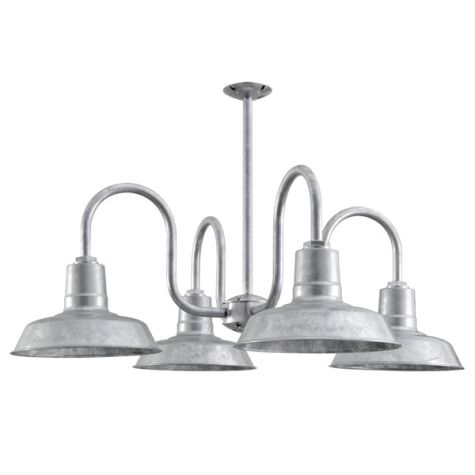 Von Braun 4-Light Chandelier, 975-Galvanized