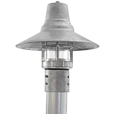 12" Aero Industrial Guard Post Mount, 975-Galvanized, CLR-Clear Glass
