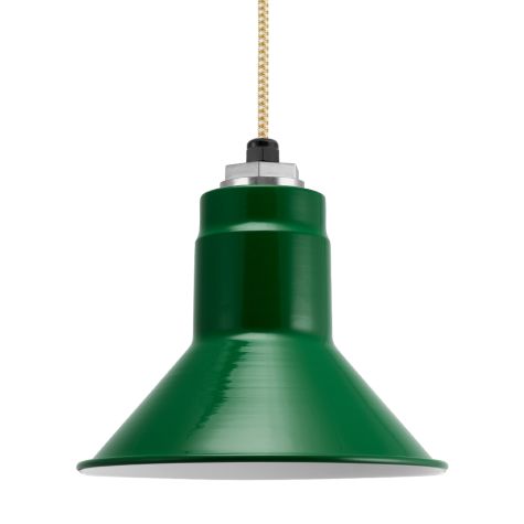 Canal Pendant, 307-Emerald Green, CSGW-Gold & White Cloth Cord