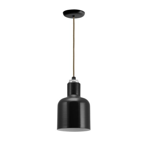 Chateau Pendant Light, 100-Black, CSBG-Black & Gold Cloth Cord