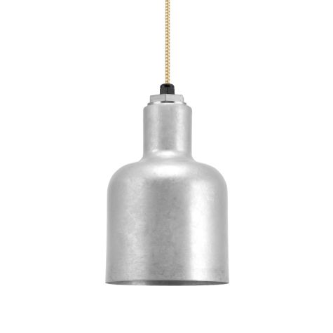 Chateau Pendant Light, 975-Galvanized, CSGW-Gold & White Cloth Cord