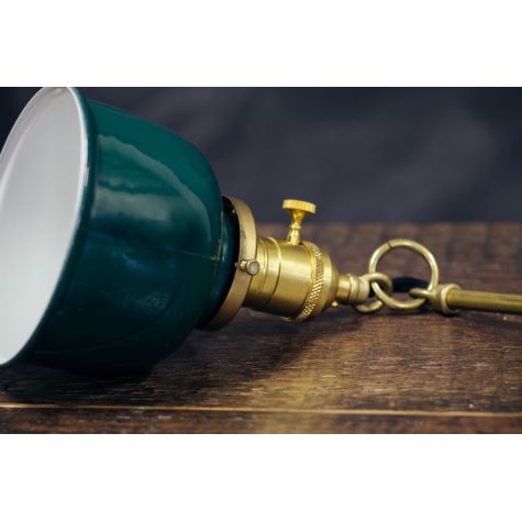 Fargo Stem & Loop Pendant, 300-Dark Green, BK-Brass with Knob Switch
