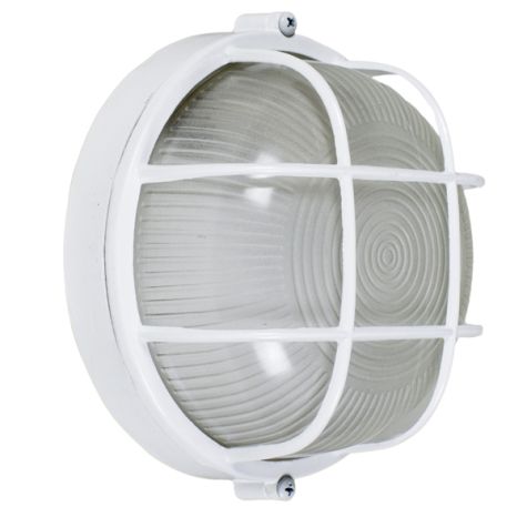 Anchorage Bulkhead Wall Mount Light Fixture Large Size, 200-White Finish