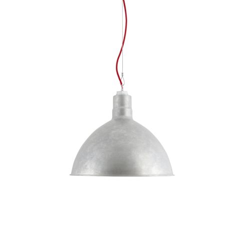16" Wilcox Studio Light, 975-Galvanized, CSR-Red Cloth Cord