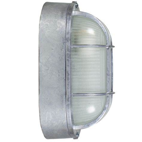 Amidships Bulkhead Wall Mount Light Fixture | Large, 975-Galvanized (Side View)