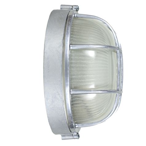 Anchorage Bulkhead Wall Mount Light Fixture Large Size, 975-Galvanized Finish (Side View)