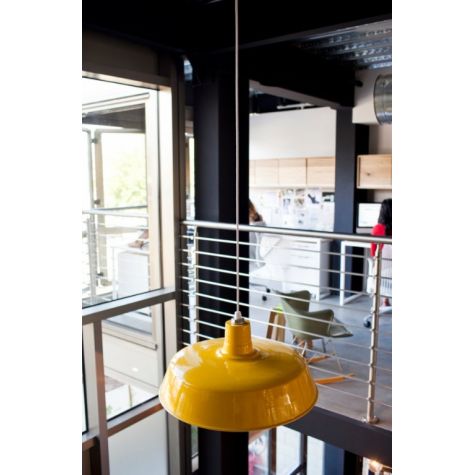 24" Original™ LED Warehouse Pendant, 500-Buttery Yellow | Photo Courtesy of Karen Kimmel