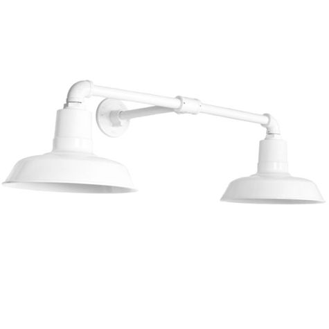 The Original™ Dual Arm Sign Light, 12" Shades, 200-White, 12" Arm Projection