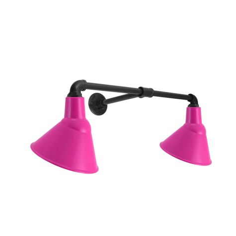 Dual Arm Fire Chief Sign Light, 10" Shades, 490-Magenta, Mounting in 100-Black