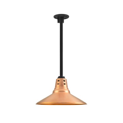 14" Aero Vented, 995-Natural Raw Copper, Circle Vents, Mounting in 100-Black, Heavy Duty Canopy