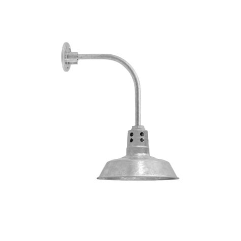 12" The Original™ Vented Gooseneck Light, 975-Galvanized, Circle Vents, G12 Gooseneck Arm