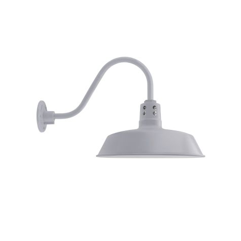 16" The Original™ Vented Gooseneck Light, 800-Industrial Grey, Narrow Slot Vents, G11 Gooseneck Arm