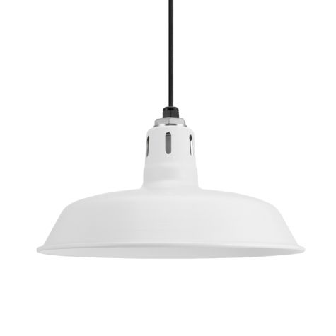 16" The Original™ Vented Pendant, 200-White, Narrow Slot Vents, Standard Black Cord