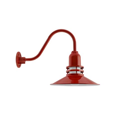 14" Cherokee, 400-Barn Red, FST-Frosted Glass, G11 Gooseneck Arm