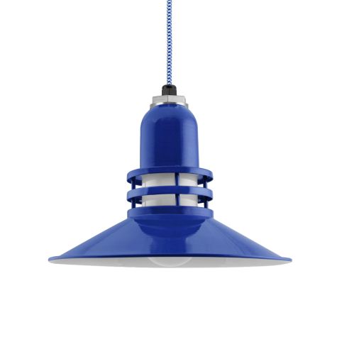 14" Cherokee, 700-Royal Blue, FST-Frosted Glass, CSUW-Blue & White Cloth Cord