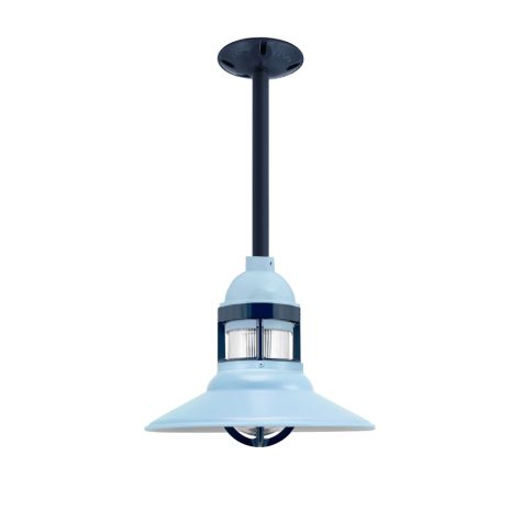 12" Wallaby LED, 715-Delphite, Guard in 705-Navy, RIB-Ribbed Glass, Mounting in 705-Navy