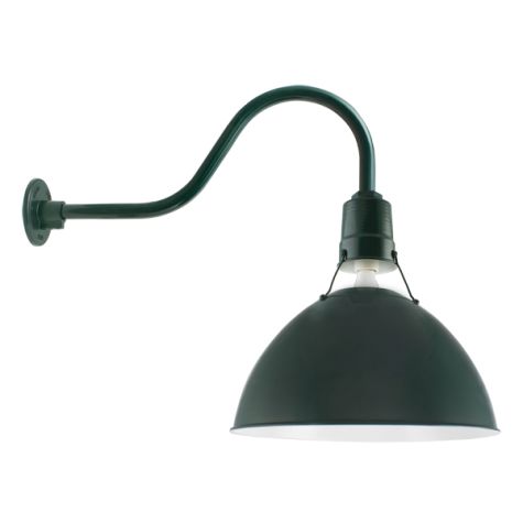 16" Wilcox Uplight, 300-Dark Green, G22 Gooseneck Arm