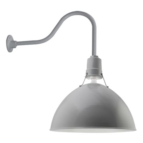 18" Wilcox Uplight, 800-Industrial Grey, G24 Gooseneck Arm