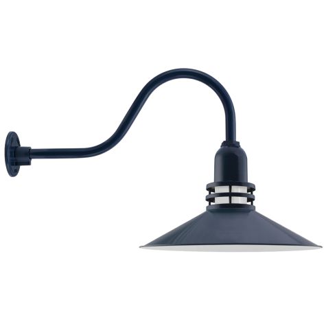 18" Cherokee LED, 705-Navy, FST-Frosted Glass, G22 Gooseneck Arm