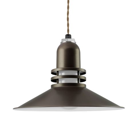 16" Cherokee LED, 600-Bronze, FST-Frosted Glass, TBB-Brown & Beige Twist Cord