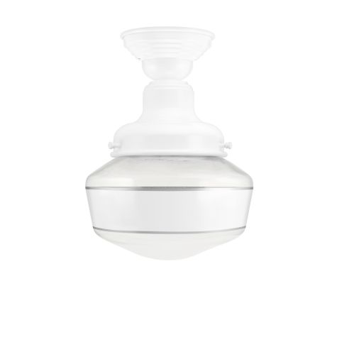 Primary LED Schoolhouse Semi-Flush Mount Light, 200-White, Single Painted Band
