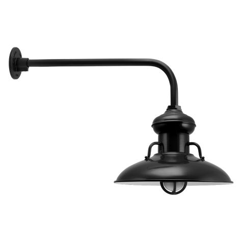 16" Laramie Nautical LED, 100-Black, TGG-Heavy Duty Cast Guard, FST-Frosted Glass