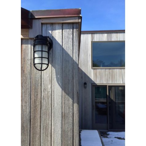 Industrial Static Sconce, 100-Black, FST-Frosted Glass | Photo Courtesy of Dirt (www.allthingsdirt.com)