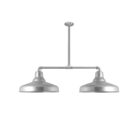 Union 2-Light, 975-Galvanized, 12" Arms, 18" Stem