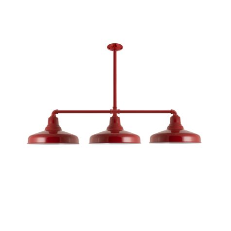 Union 3-Light, 400-Barn Red, 18" Arms, 18" Stem