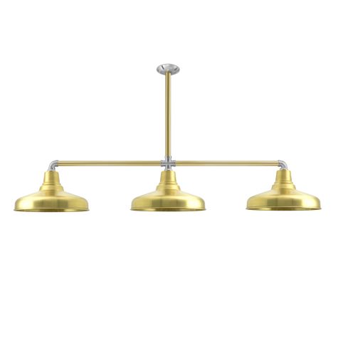 Union 3-Light, 997-Natural Raw Brass, 24" Arms, 18" Stem