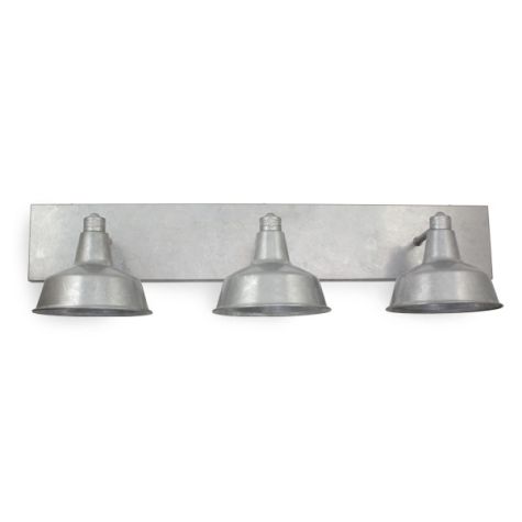 Austin Triple Straight Arm Vanity Light, 975-Galvanized